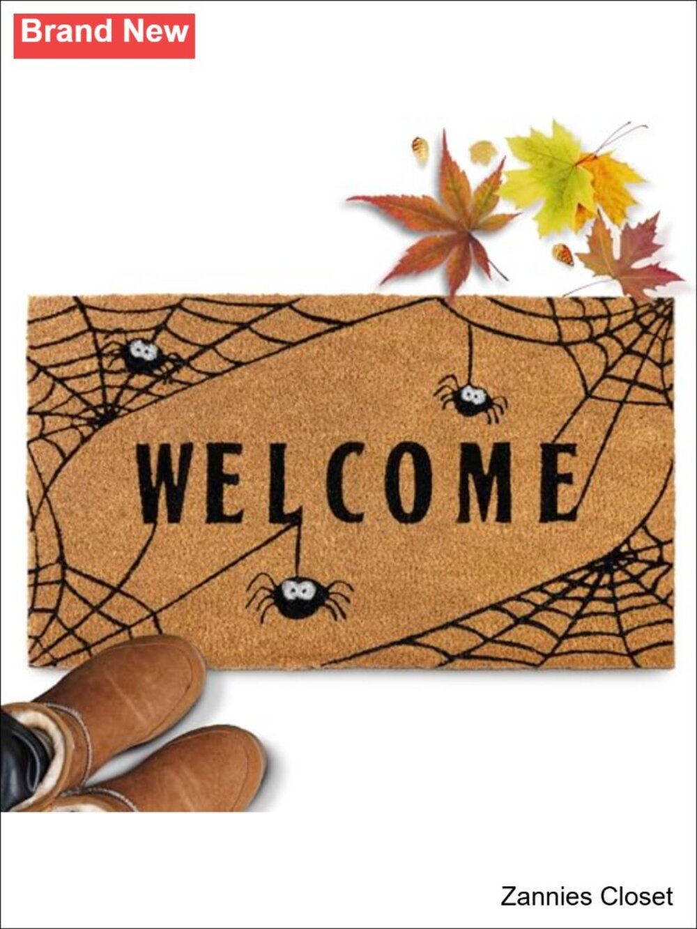 👻 Spiderweb Coir Doormat 30x17 Halloween Welcome Mat